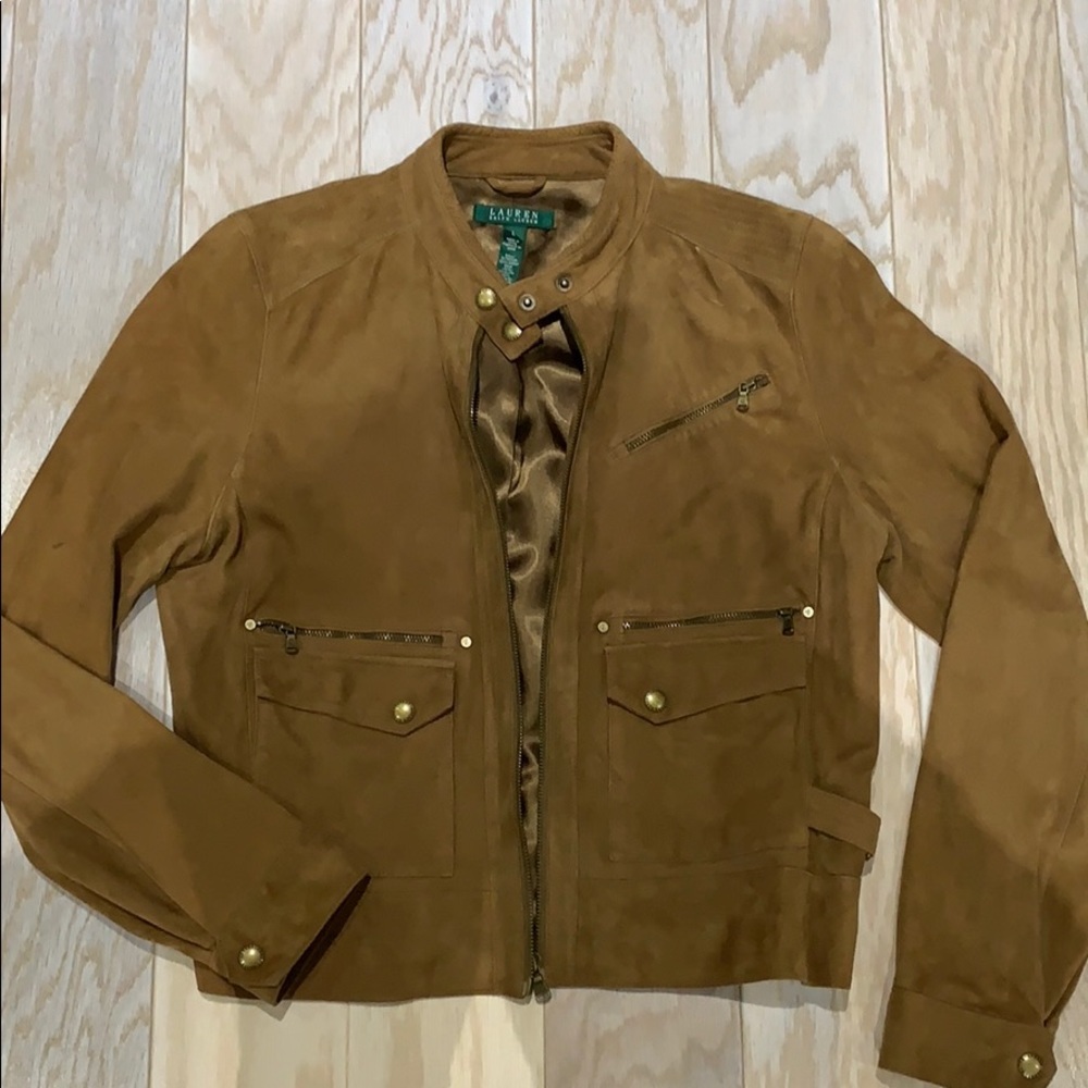 Softest Suede Lauren bomber jacket